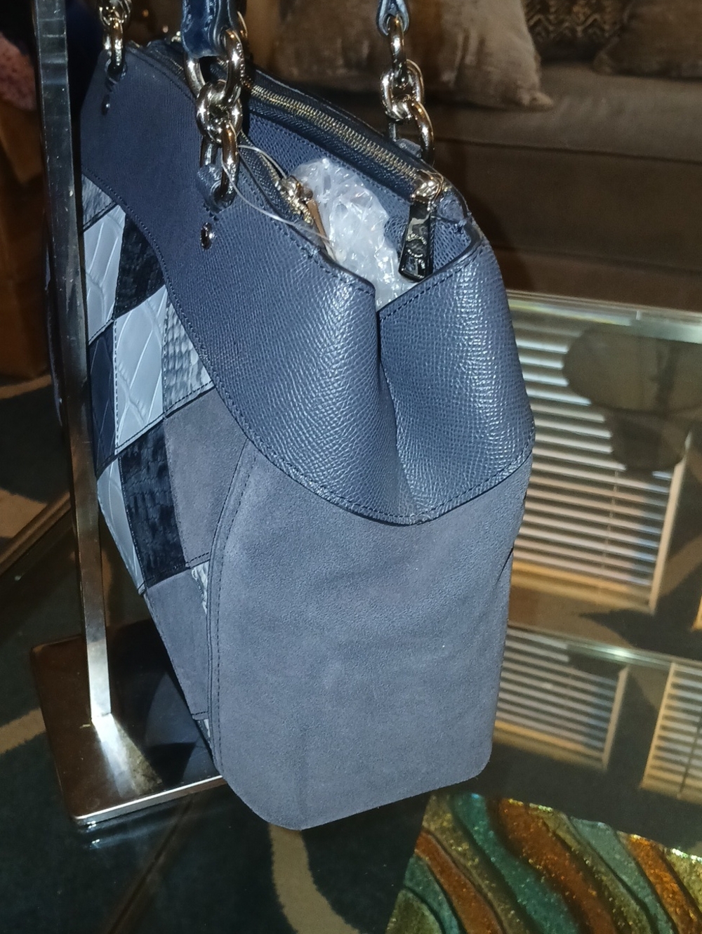 Coach Brooke Carryall Patchwork Leather & Suede Shoulder Bag - Picture 6 of 13
